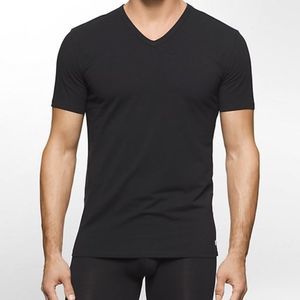 Calvin Klein V Neck Black Tee Medium